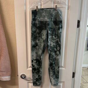 Lululemon Athletica Green Tie-Dye Leggings